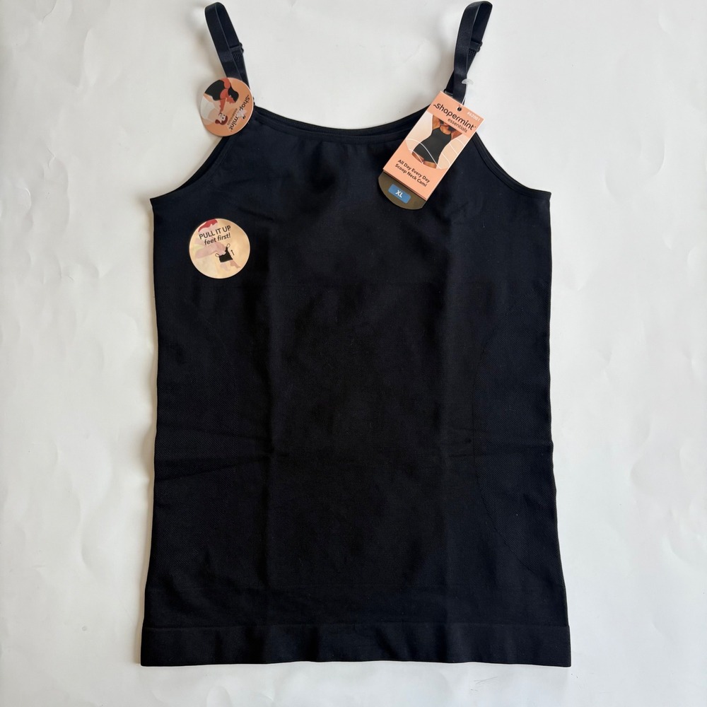 Shapermint Womens XL Black All Day Every Day Scoop Neck Cami Shaperwear Slimming